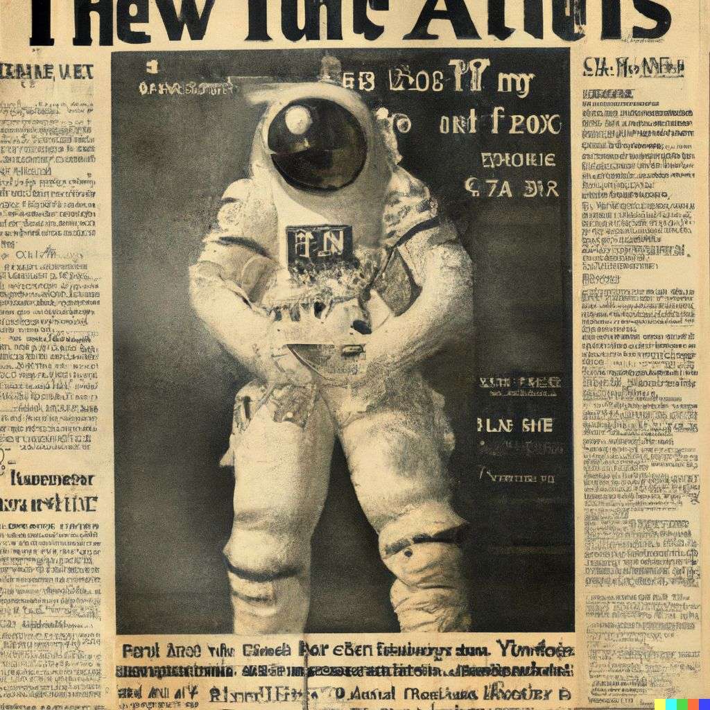 an astronaut, front page of The New York Times, 1920